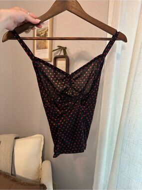 Y2K Tank Top Red Polka Dots